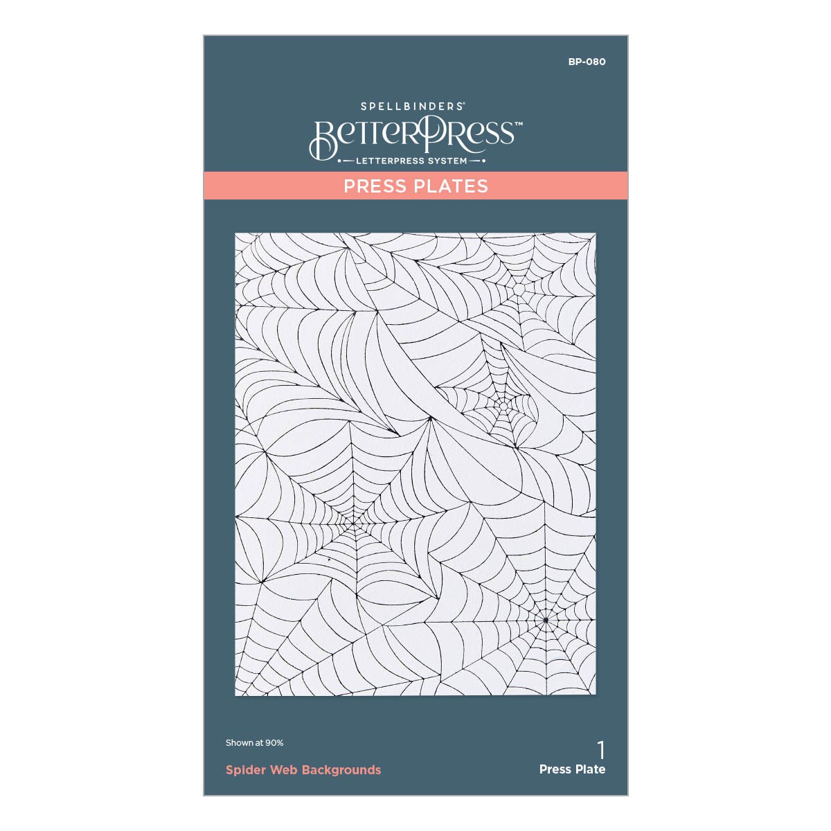 Spider Web Background Press Plate from the Betterpress Halloween Collection-1