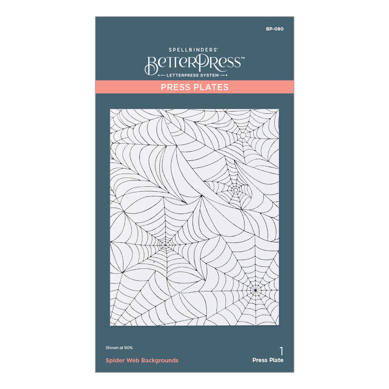 Spider Web Background Press Plate from the Betterpress Halloween Collection-1