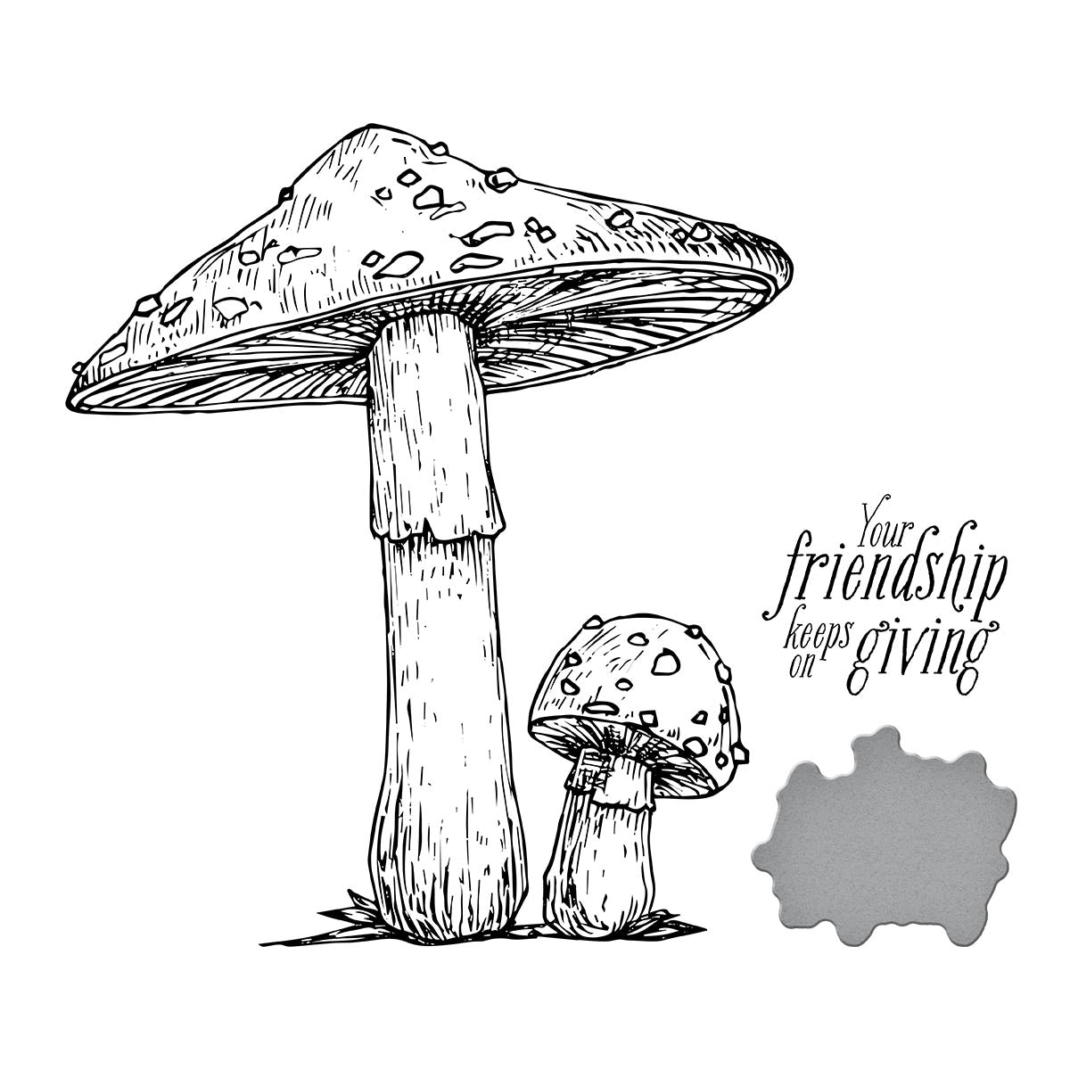 Set de presse et de matrices Duo de champignons de la collection BetterPress Autumn-3