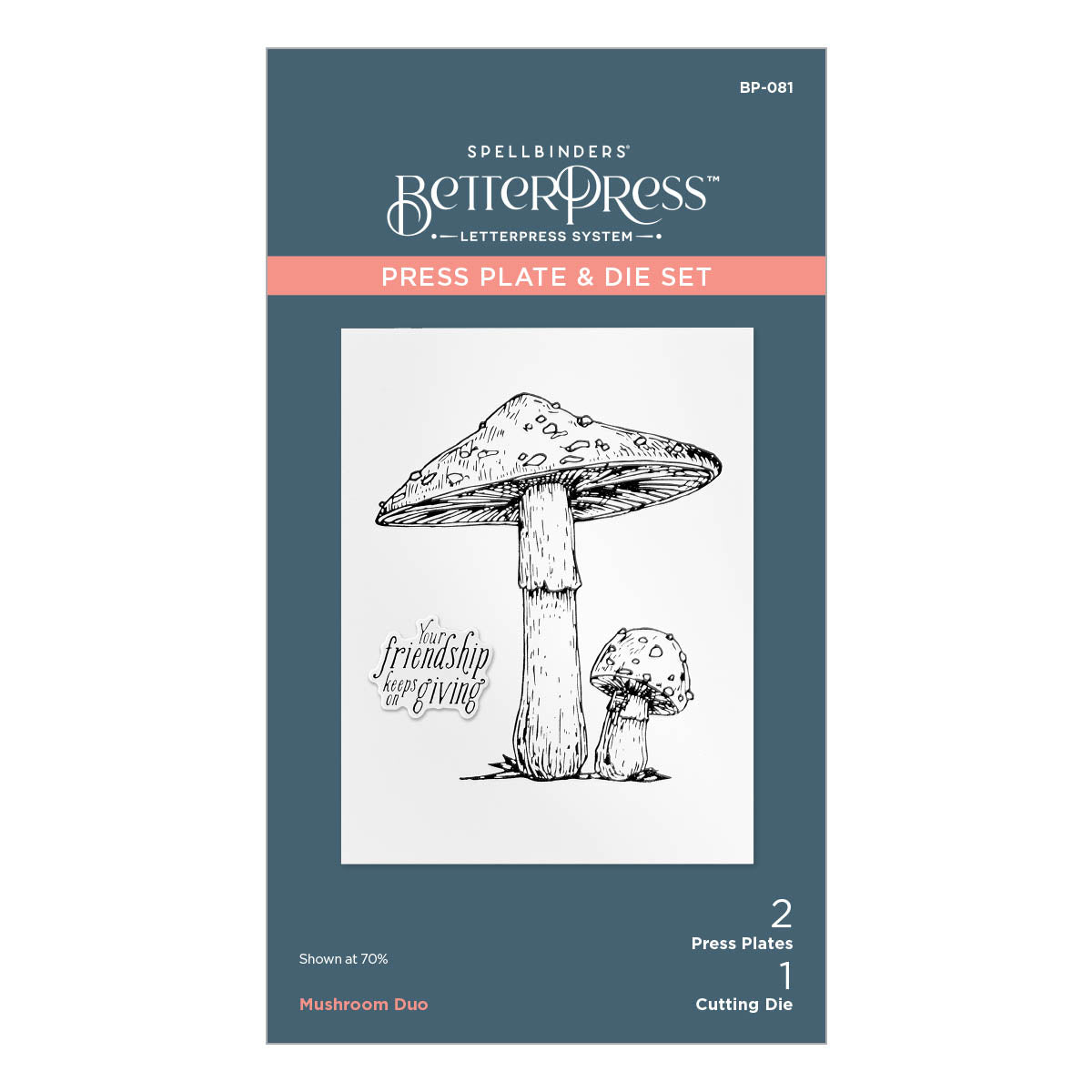 Set de presse et de matrices Duo de champignons de la collection BetterPress Autumn-1