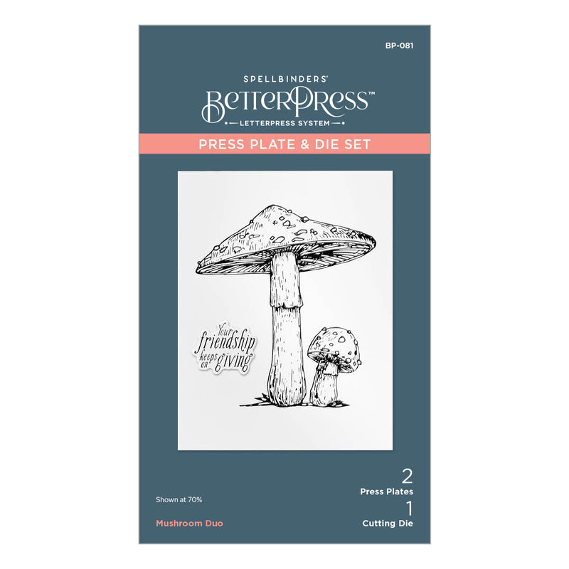 Set de presse et de matrices Duo de champignons de la collection BetterPress Autumn-1