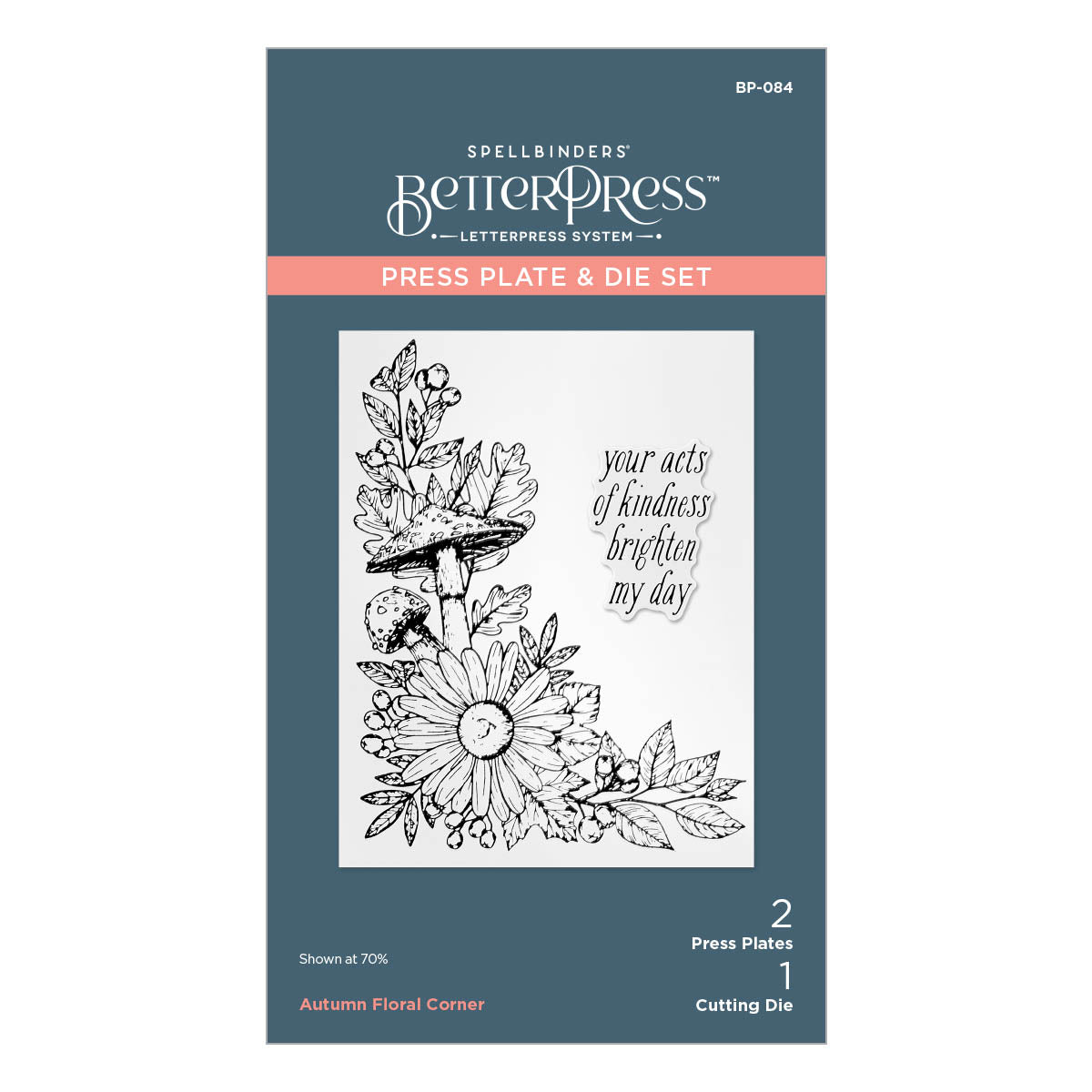 Plaque de presse et matrices « Autumn Floral Corner » de la collection BetterPress Autumn-1