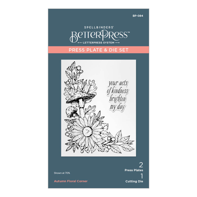 Plaque de presse et matrices « Autumn Floral Corner » de la collection BetterPress Autumn-1