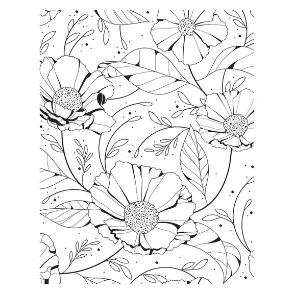 Cosmos Backdrop BetterPress and Stencil Bundle from the Pressed Posies Collection-4