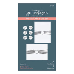Plaque de presse et set de matrices Sealed Cord & Faux Seal Sentiments de la collection Pressed Posies-1