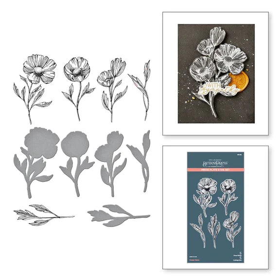 Plaque de presse et matrices Tiges de fleurs de la collection Pressed Posies-2