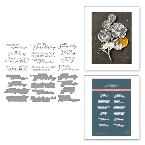 You are Everything Sentiments Press Plate & Die Set from the Pressed Posies Collection-2