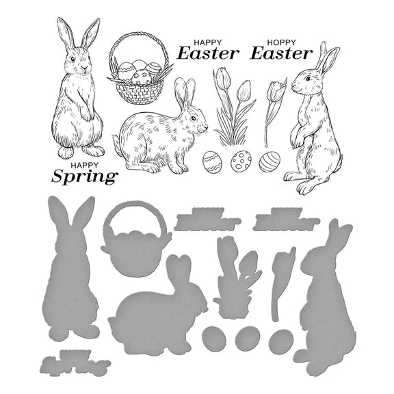 Spring Bunnies Press Plate & Die Set from the Spring Sampler Collection by Simon Hurley-3