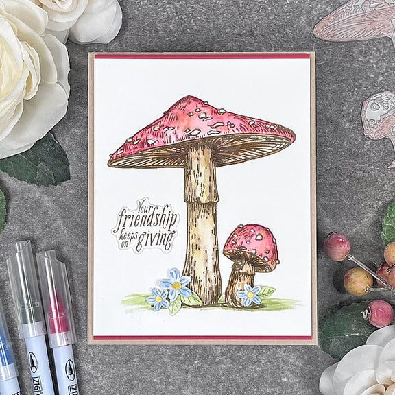 Set de presse et de matrices Duo de champignons de la collection BetterPress Autumn-7
