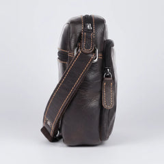 Greenwood Leather Mini-Messenger Bag. Premium Compact Crossbody Travel Organizer-8