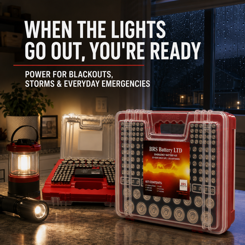BRS Emergency Battery Kit: 203 Alkaline Batteries + Tester-8