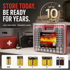 BRS Emergency Battery Kit: 203 Alkaline Batteries + Tester-7