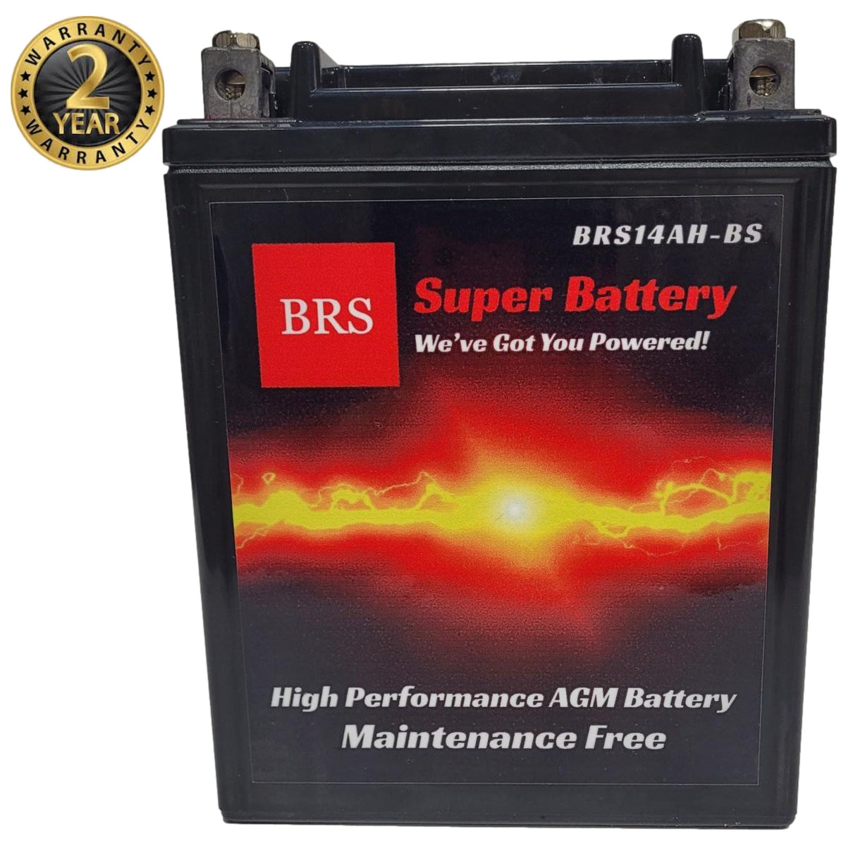 High Performance BRS14AH-BS 12v Sealed AGM PowerSport 2 Year Warranty