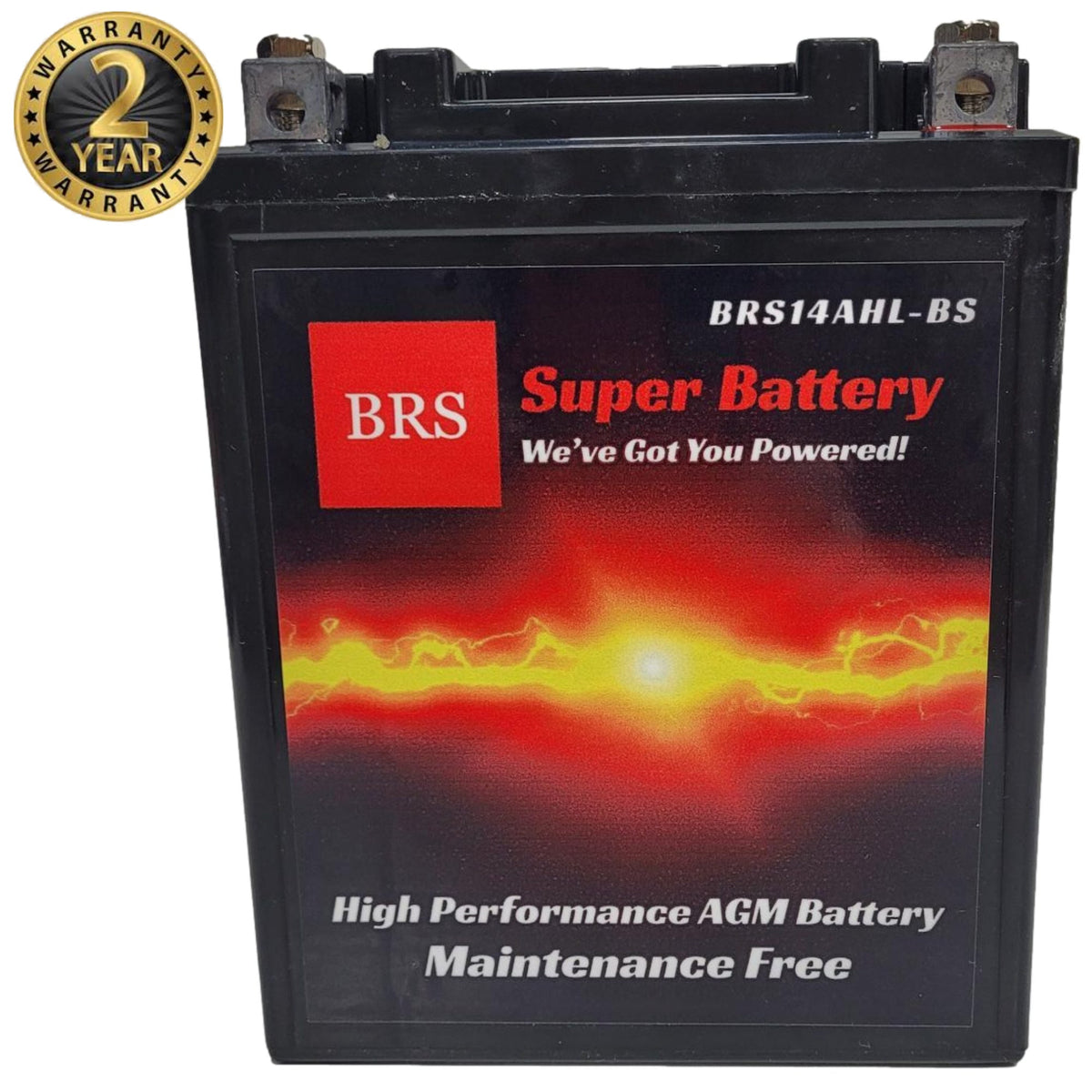 High Performance BRS14AHL-BS 12v Sealed AGM PowerSport 2 Year Warranty