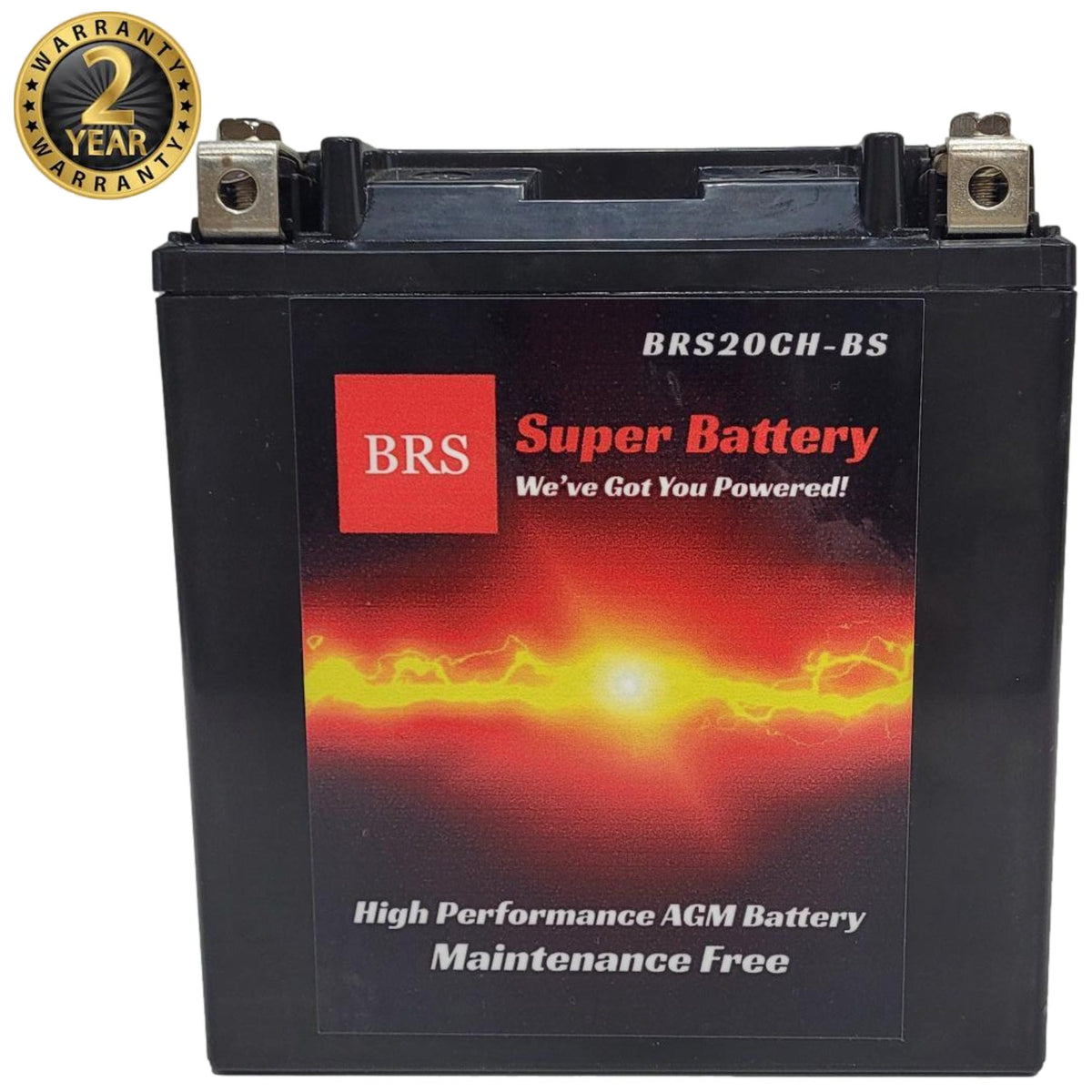 High Performance BRS20CH-BS 12v Sealed AGM PowerSport 2 Year Warranty-1