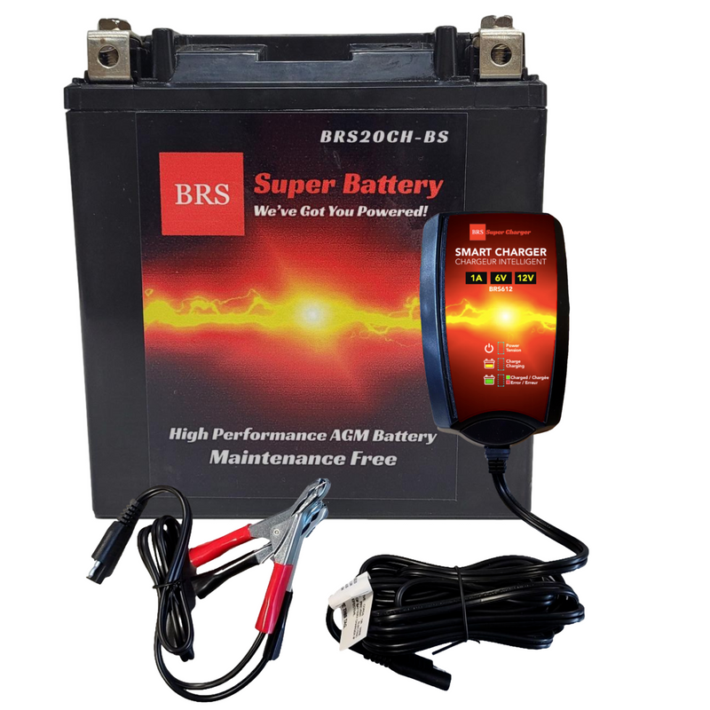 BRS20CH-BS 30 Day Warranty Battery & Smart Charger / Maintainer Combo Bundle Kit-1