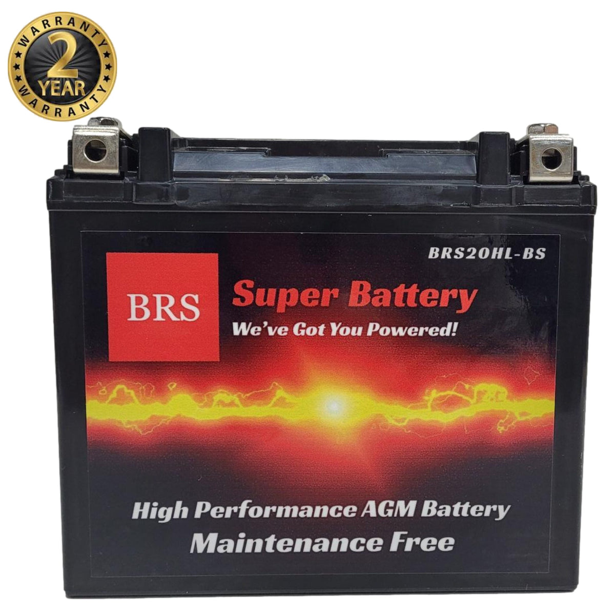 High Performance BRS20HL-BS 12v Sealed AGM PowerSport 2 Year Warranty