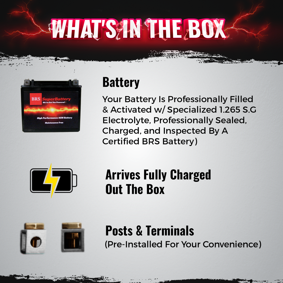 BRS12-BS 30 Day Warranty Battery & Smart Charger / Maintainer Combo Bundle Kit-14