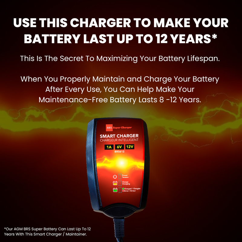 BRS Super Charger BRS612 - 6V/12V Trickle Charger - Battery Maintainer & Rejuvenator-9