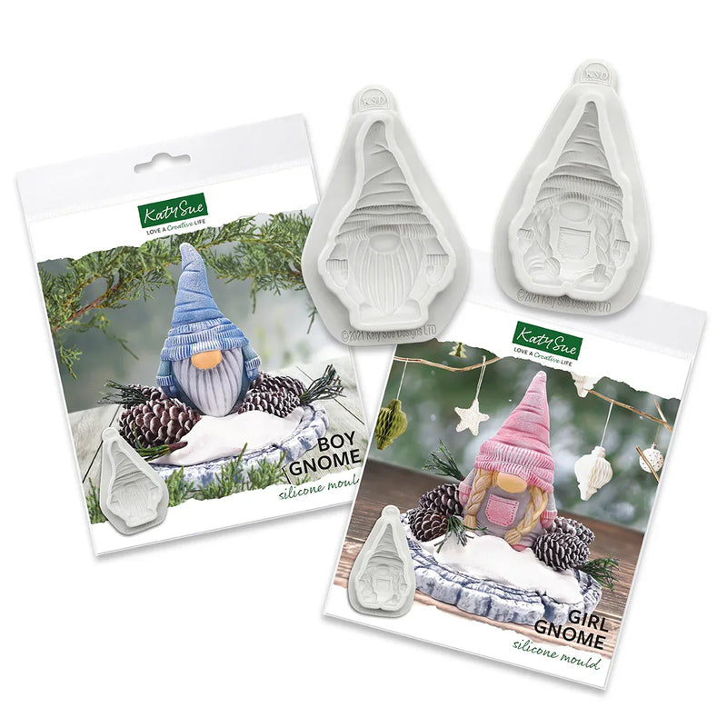 Boy & Girl Gnomes Silicone Molds, set of 2 Bundle-1