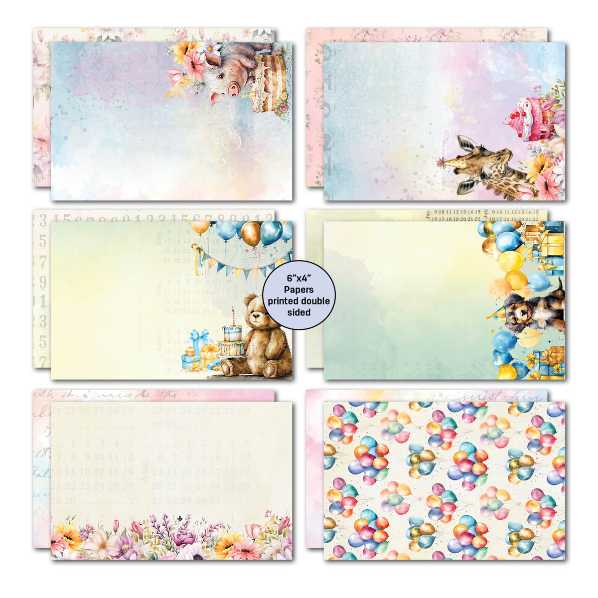 3Quarter Designs Birthday Wishes 6x4 Card Pack-4