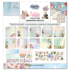 3Quarter Designs Birthday Wishes 12x12 Design Paper & Diecuts Set-1