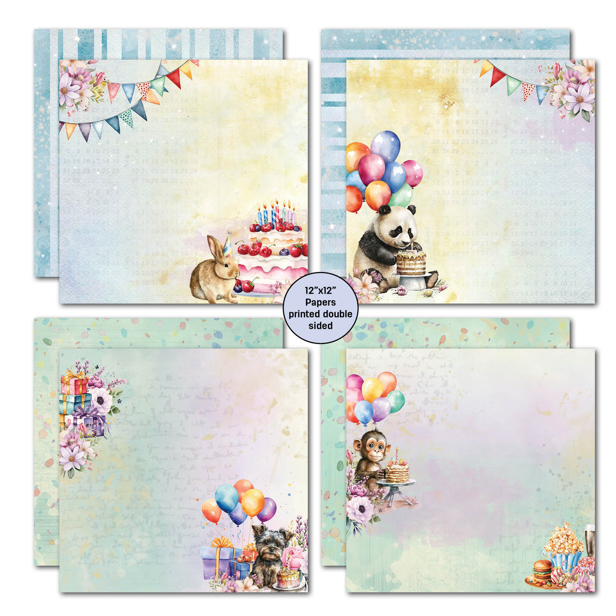3Quarter Designs Birthday Wishes 12x12 Design Paper & Diecuts Set-3