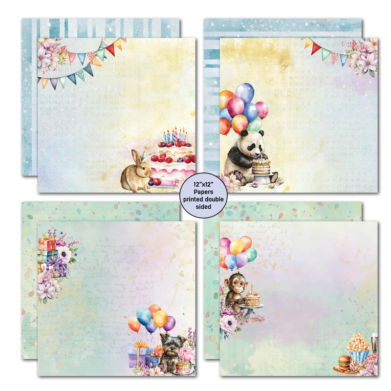 3Quarter Designs Birthday Wishes 12x12 Design Paper & Diecuts Set-3