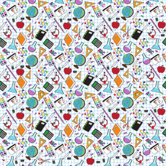 Craft HTV  Back to School - School Supplies Printed on Graph Paper Pattern-1