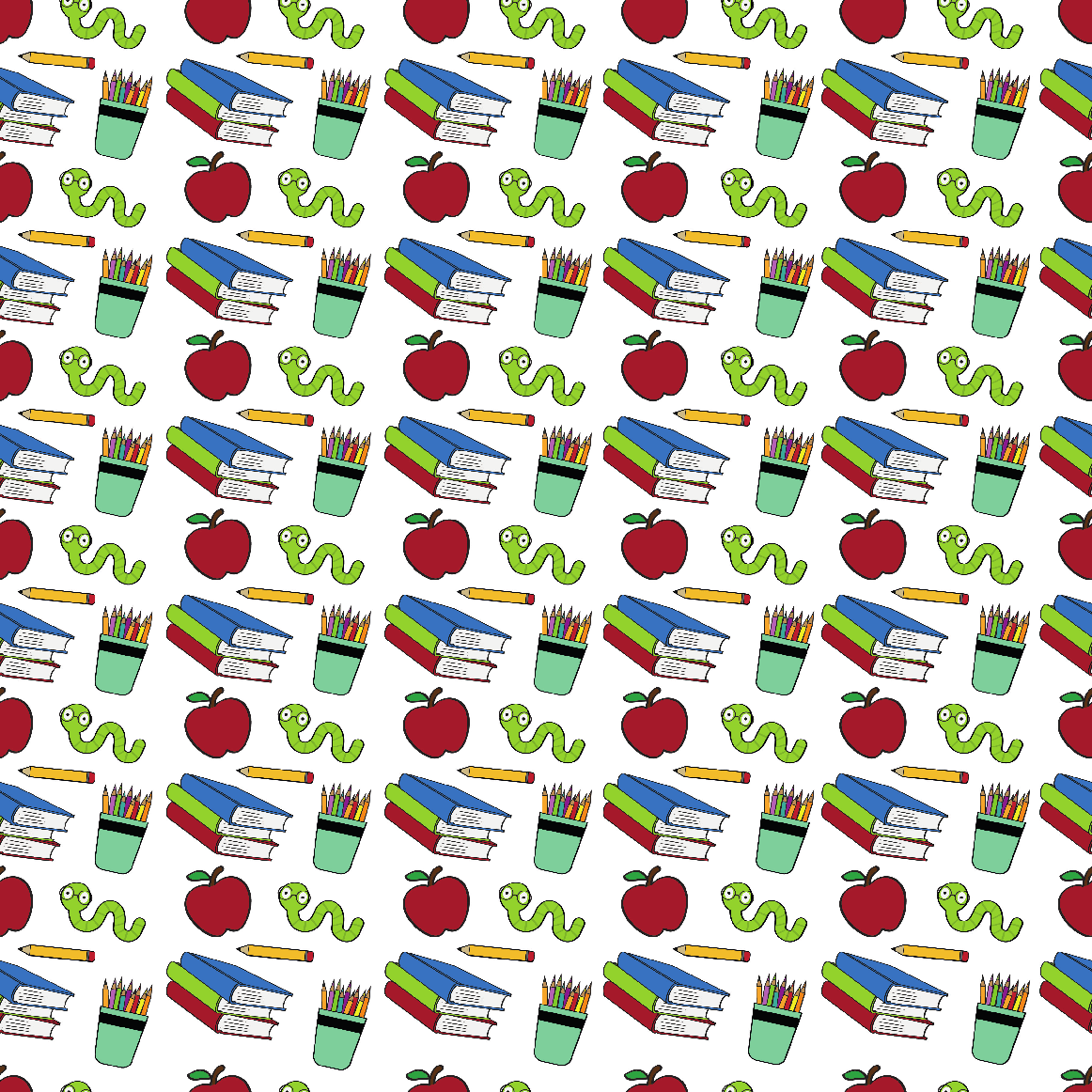 Little Bookworm Pattern Print Adhesive Vinyl-1
