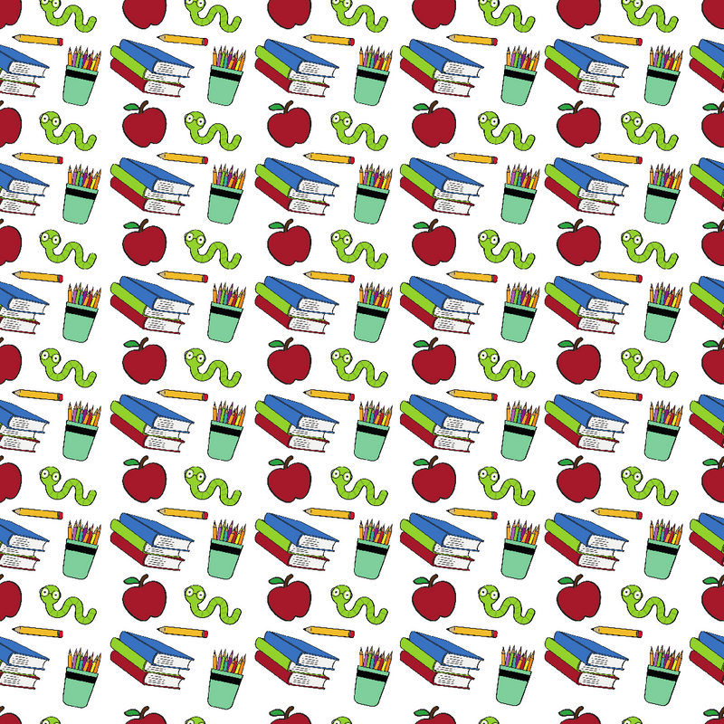 Little Bookworm Pattern Print Adhesive Vinyl-1