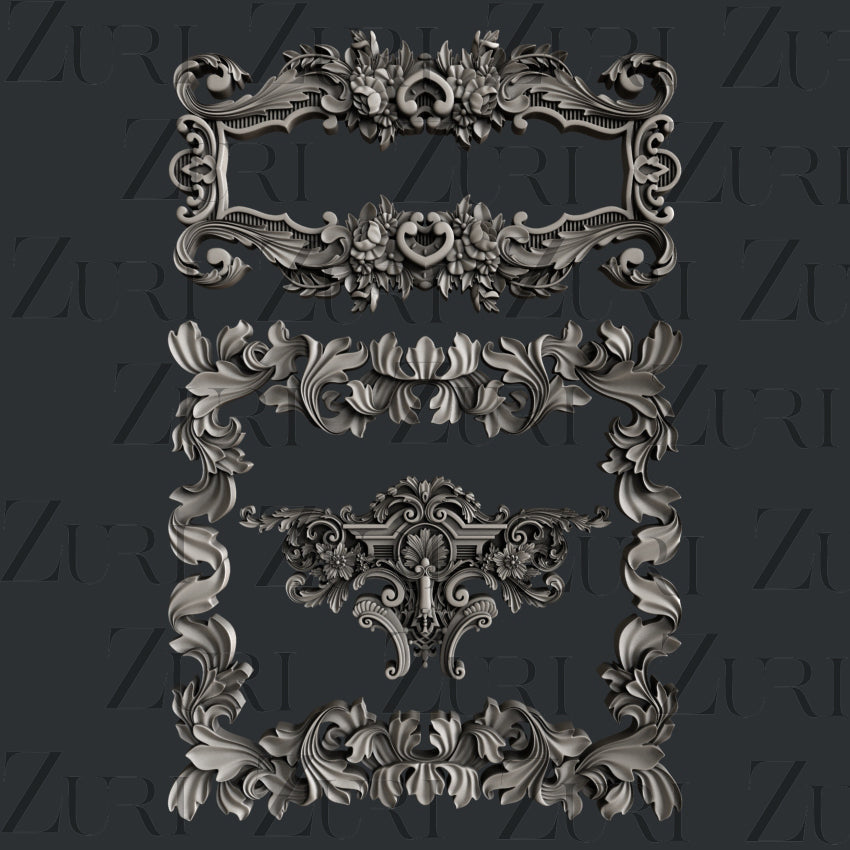 Zuri Designs Baroque Frames Set 2-1