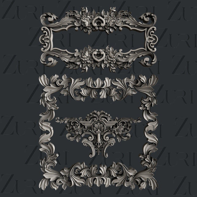 Zuri Designs Baroque Frames Set 2-1
