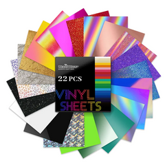 TeckWrap Adhesive Beginner Craft Vinyl Sheets Pack (22 PCS)-1