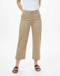 Twill Cropped Wide Leg Pant-4