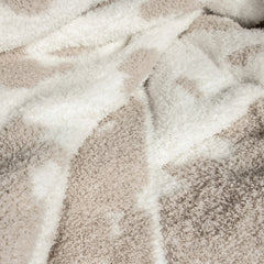 Blushing Beige & White Cow Print Throw-7