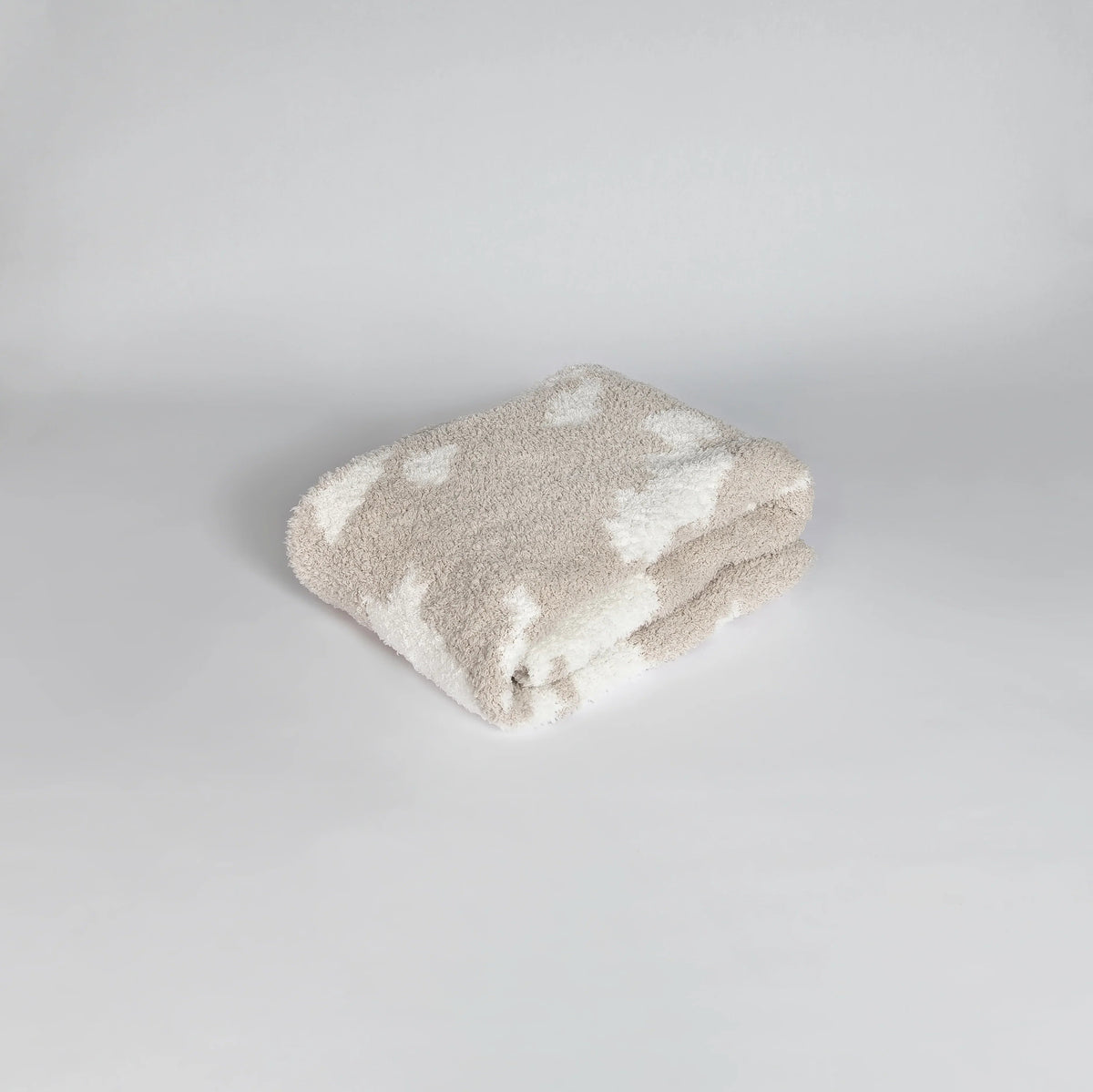 Blushing Beige & White Cow Print Toddler Blanket-3
