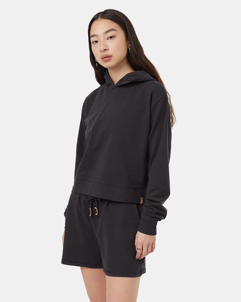 French Terry Cropped Hoodie-1