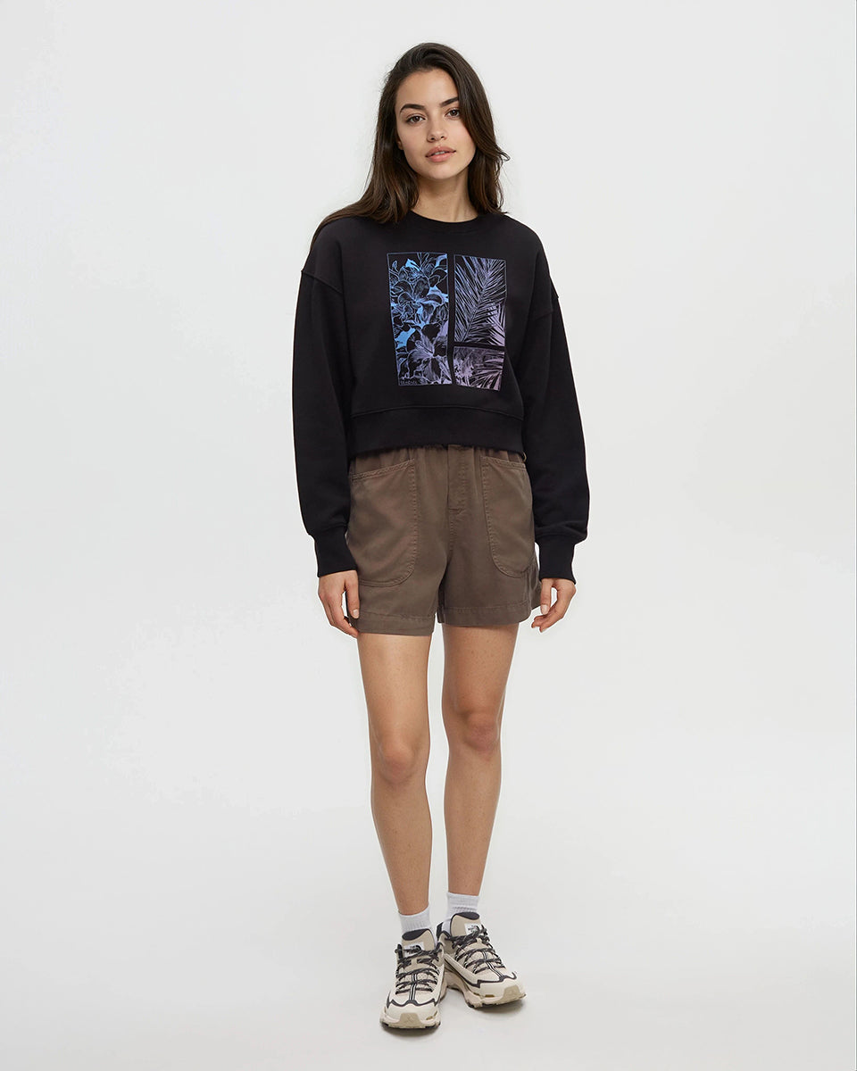Framed Haitian Blooms Oversized Crop Crew-3