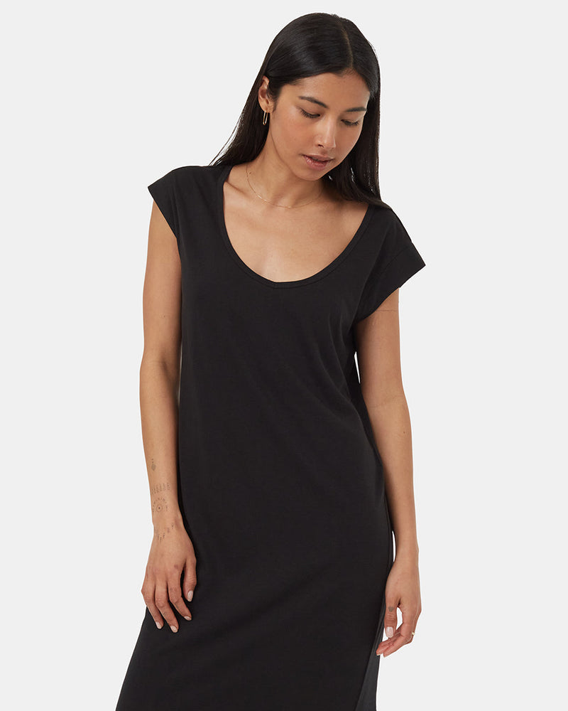 TreeBlend V-Neck Midi Dress-2