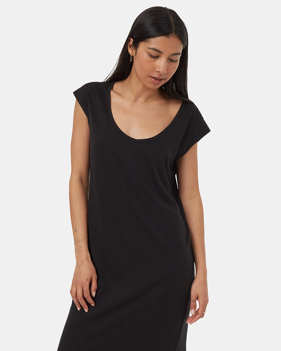 TreeBlend V-Neck Midi Dress-2