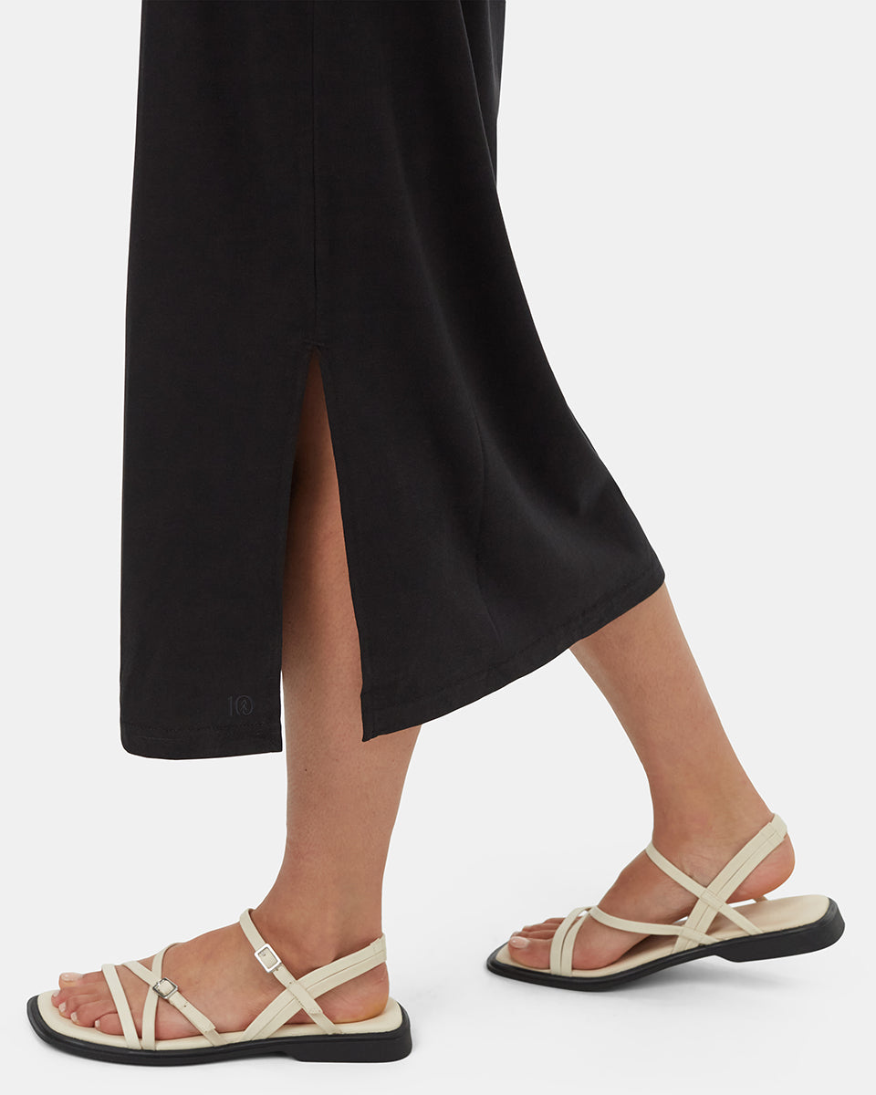 TreeBlend V-Neck Midi Dress-5