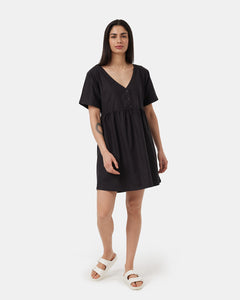 Hemp Button Front Swing Dress-1
