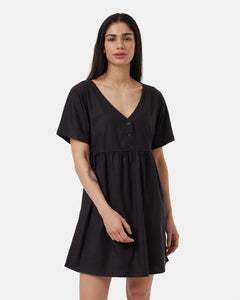 Hemp Button Front Swing Dress-2