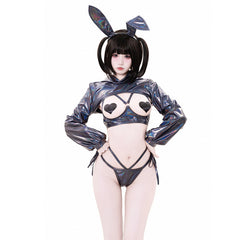 Anime Bunny Girl Style Neo Chrome Swimwear Sexy Bikini Cosplay Lingerie-3