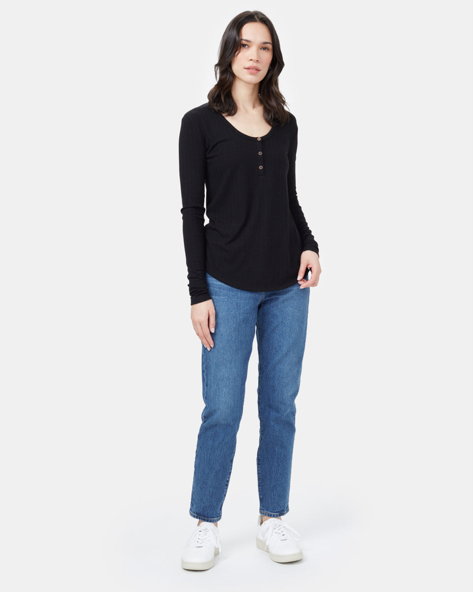 Ribbed Henley Longsleeve