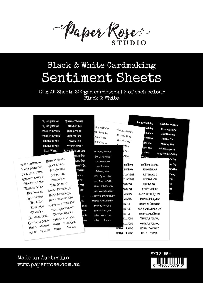 Cardmaking Sentiments Black & White 34584-1