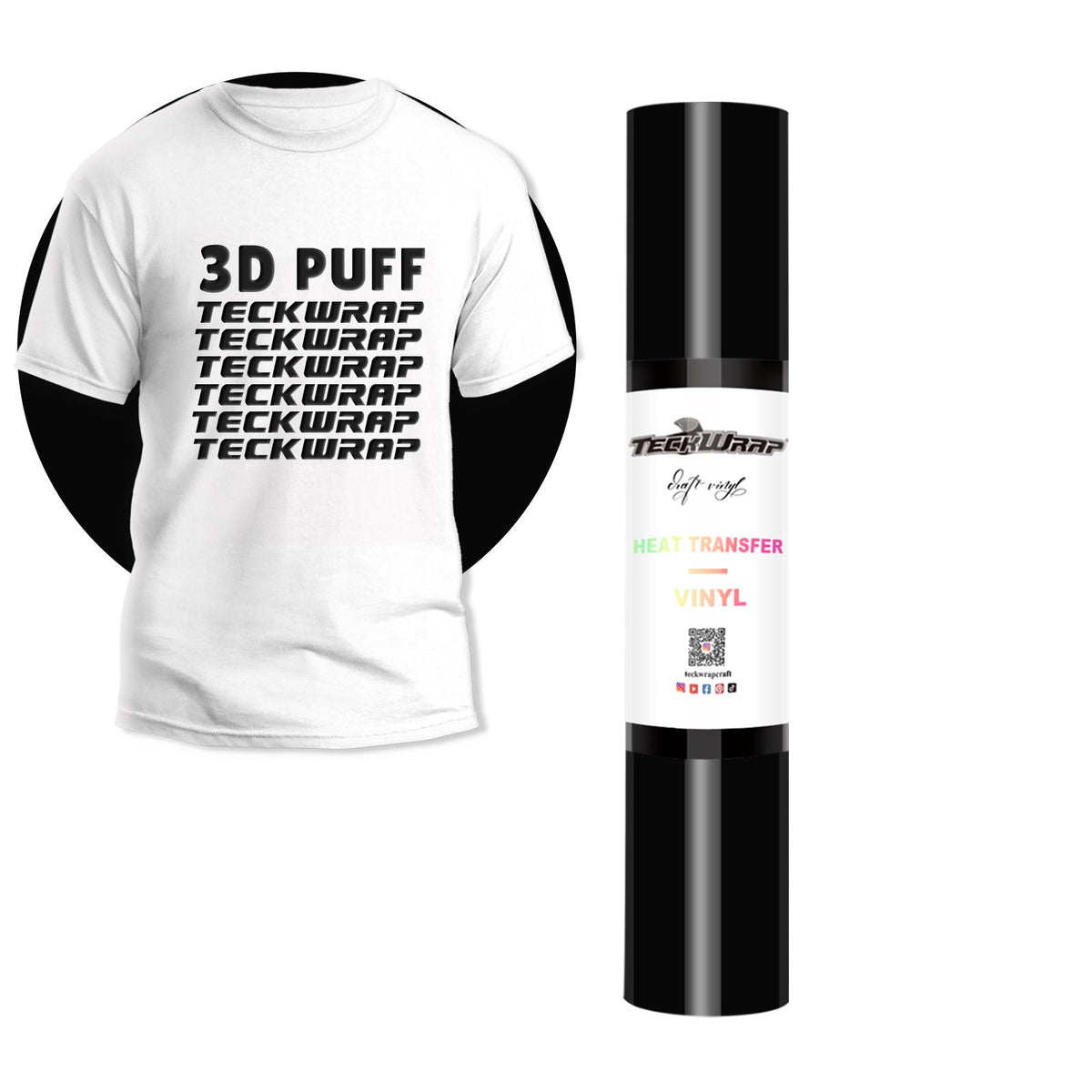 Teckwrap Puff Heat Transfer Vinyl - Black | Perfect for 3-D Look-1