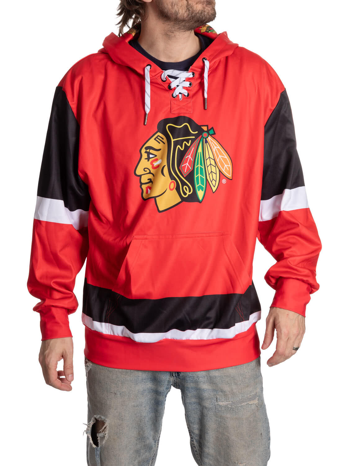 Chicago Blackhawks Hockey Lace Hoodie-1