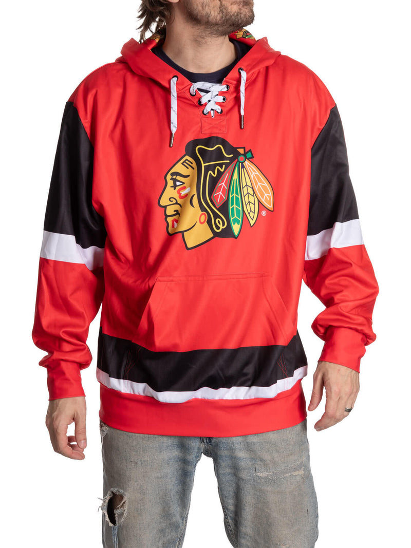 Chicago Blackhawks Hockey Lace Hoodie-1
